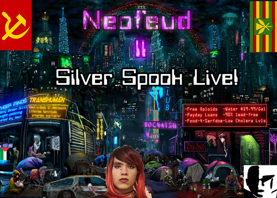 Silver Spook Live Neofeud 2 cyberpunk city backdrop