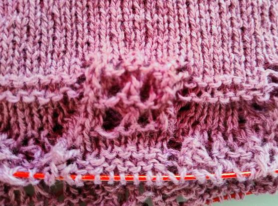 Same project, close up of the lace pattern.