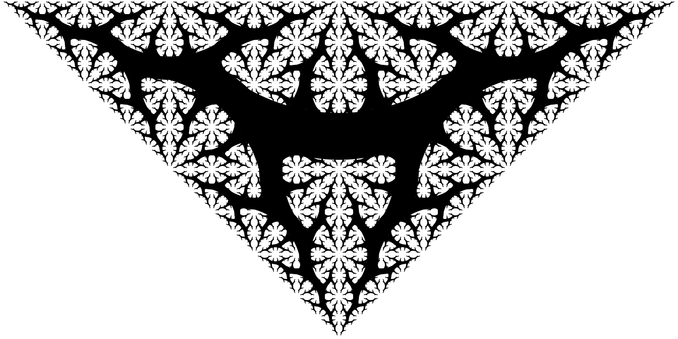 Same fractal in B&W, looking more like a triangular root.