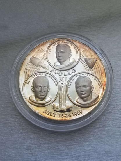 Week 4 of sharing a space themed coin. This one is commemorating Apollo XI. One of my favorites in my collection.