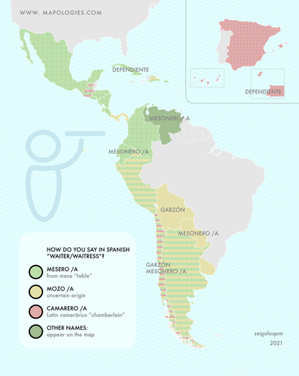 waiter in spanish map