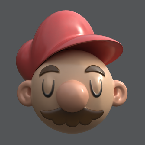 Screenshot of the SDF Modeler 3D editor, showing a cartoon-style Mario game character head model in progress.