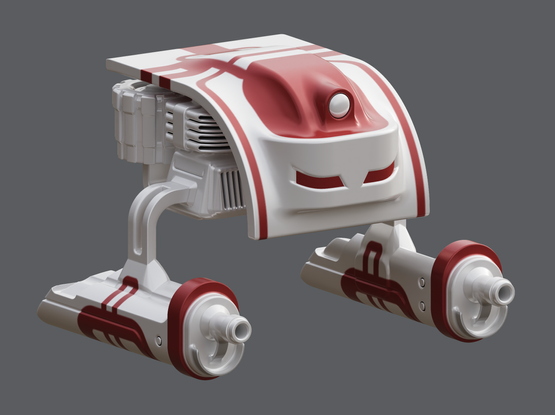 A 3D sci-fi war drone concept model.