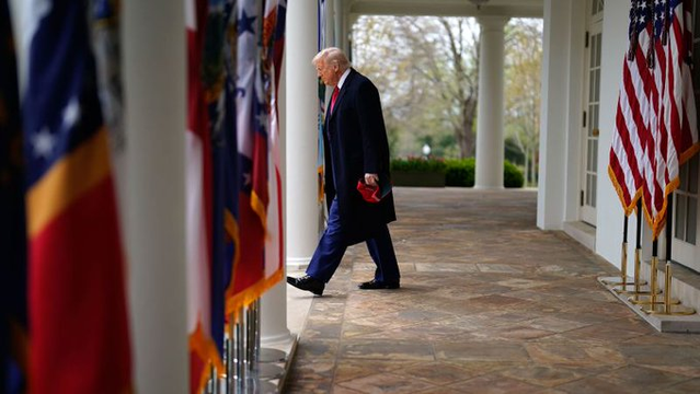 Trump walking from the WH: