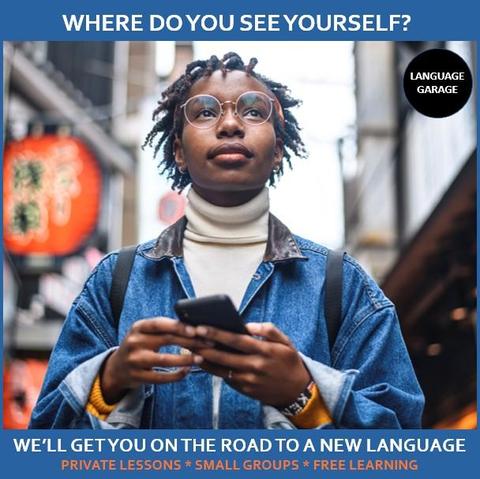 Affordable, effective, and enjoyable online language tutoring, one-on-one lessons, small group classes, and free self study materials. Image of a woman on a Tokyo street.