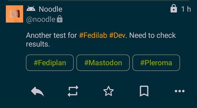 Same message, but this time, bottom hashtags have been highlighted.