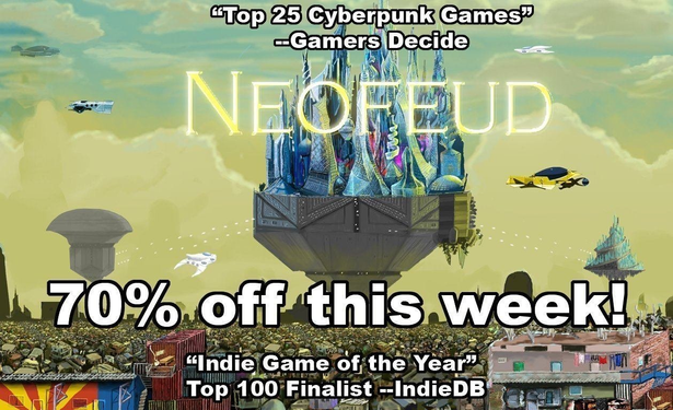 Neofeud is 70% off this week over Neofeud title screen