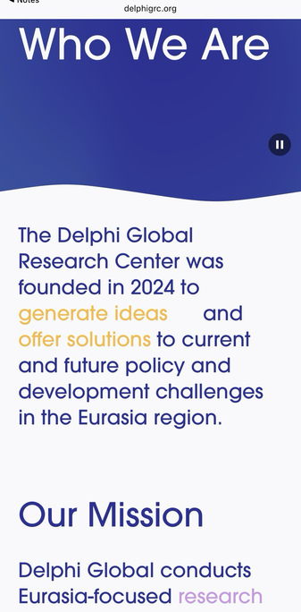 Screenshot from the website of Delphi Global Research Center.
