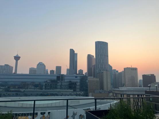 Hazy Calgary skyline