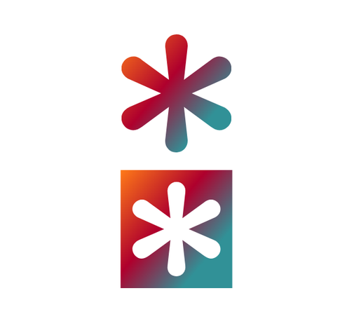 A shape and its cut-out version (I am using the CSS tricks logo as an example but it can be any shape)