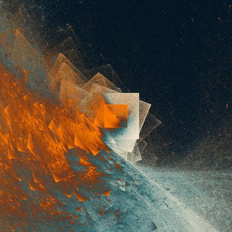 A pair of squares being affine transformed so often that wildness ensues