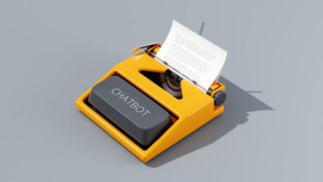 An llustration of a "Chatbot" typewriter. An llustration of a "Chatbot" typewriter.