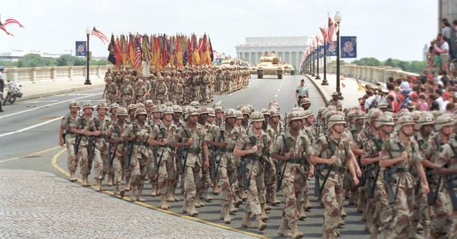 The last big military parade held in the capital was to celebrate the conclusion of the Gulf War in 1991.
