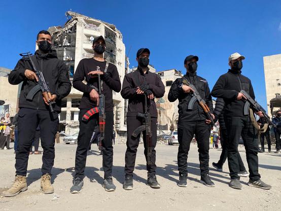 Palestinian Hamas police officers begin working to maintain security and order during the ceasefire with Israel, Gaza City, January 20, 2025. (Photo: Hadi Daoud/APA Images)