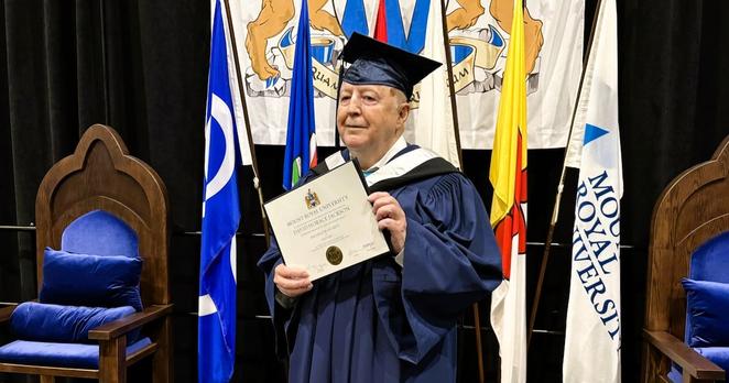 David Jackson, 76, graduated from Calgary’s Mount Royal University on Friday, June 13, 2025.
