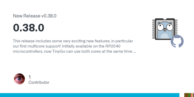 This release includes some very exciting new features, in particular our first multicore support! Initially available on the RP2040 microcontrollers, now TinyGo can use both cores at the same time ...
