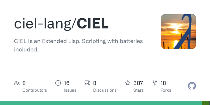CIEL Is an Extended Lisp. Scripting with batteries included. - ciel-lang/CIEL