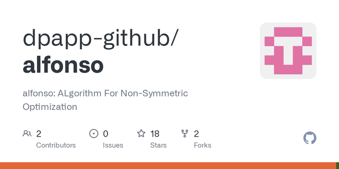 alfonso: ALgorithm For Non-Symmetric Optimization. Contribute to dpapp-github/alfonso development by creating an account on GitHub.