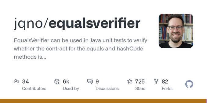 EqualsVerifier can be used in Java unit tests to verify whether the contract for the equals and hashCode methods is met. - jqno/equalsverifier