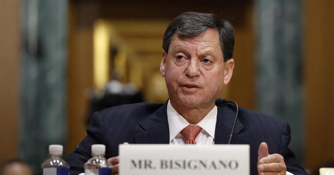 WASHINGTON, DC - MARCH 25: Frank Bisignano, U.S. President Donald Trump’s nominee to be Commissioner of Social Security Administration, testifies at his Senate Finance Committee confirmation hearing at the Dirksen Senate Office Building on March 25, 2025 in Washington, DC. Bisignano, CEO of financial technology company Fiserv, faced questions over proposed DOGE cuts and the agency’s ability to process and distribute benefit checks. (Photo by Kevin Dietsch/Getty Images)