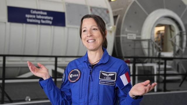 French astronaut Sophie Adenot after the graduation ceremony for the class of 2022 at the European Astronaut Centre in Cologne, 22 April 2024. | Copyright Martin Meissner/Copyright 2024 The AP. All rights reserved.