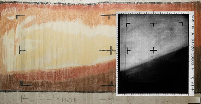 NASA’s Mariner 4 captured the first-ever close-up image of Mars on July 14, 1965 with inset
