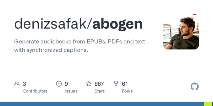 Generate audiobooks from EPUBs, PDFs and text with synchronized captions. - denizsafak/abogen