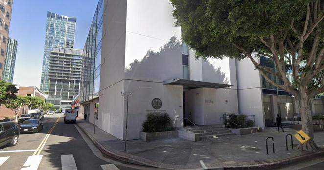Google street view of the exterior of the California State Bar in downtown Los Angeles.