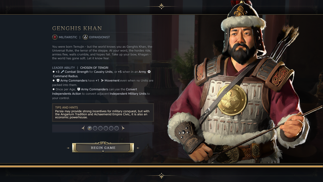 copie d'écran de civilization 7 Genghis Khan