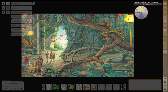 Capture d'écran de foundry vtt avec le module rêve de dragon