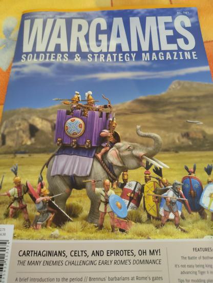 Photo du magazine wargames soldiers and strategy avec un éléphant en couverture 