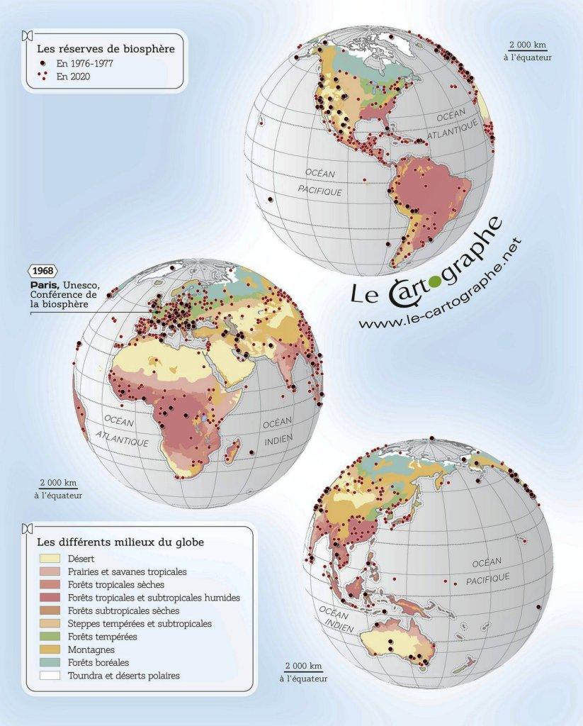 Les réserves de biosphère. Projet d’atlas d’histoire globale, Vincent Capdepuy, à paraître chez Autrement. 