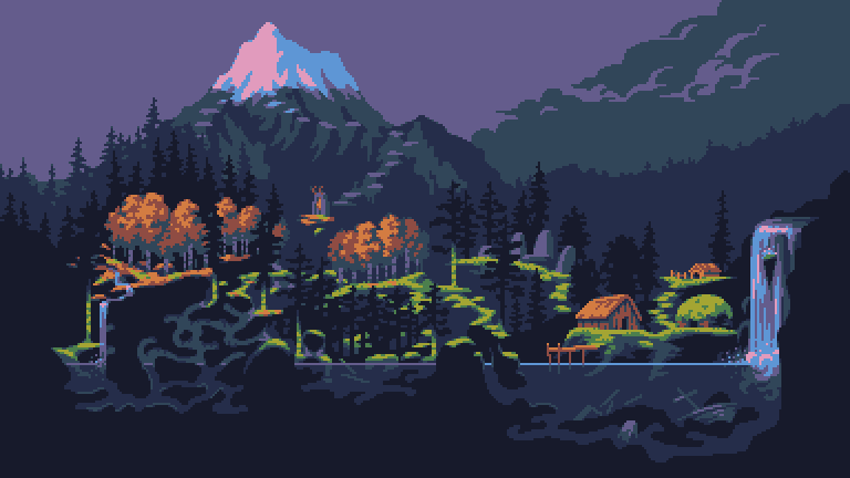 Pixilart - MOUNTAIN (32X32) by HFFZ