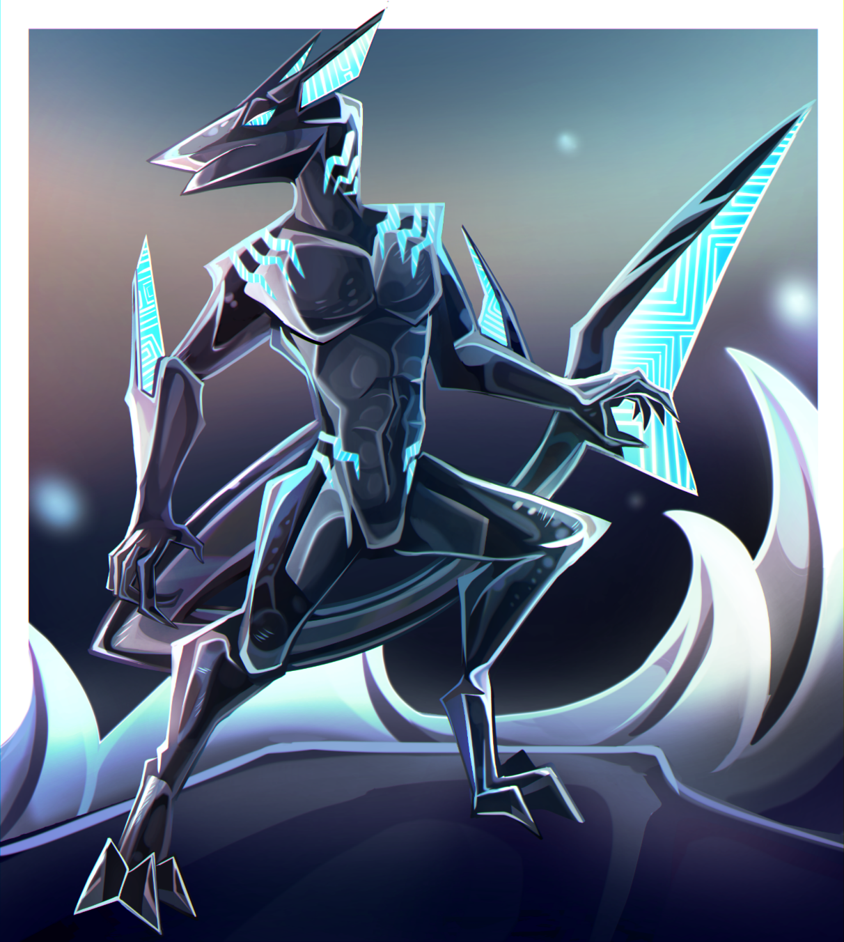 Commissioned by Hydrolysis #scifi #robot #shark #anthro #mastoart # digital...