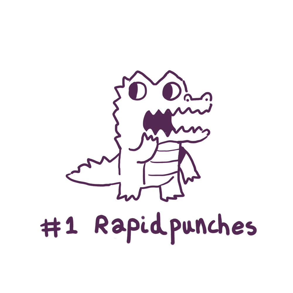 A doodle of a mischievous croc 
