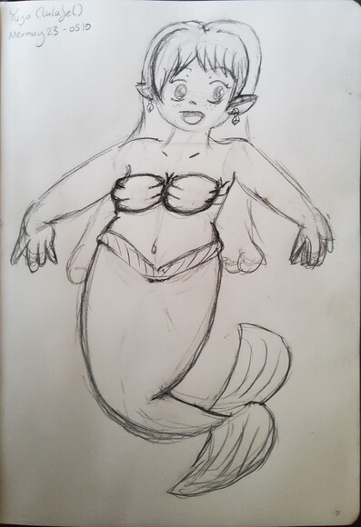 Yujo Palms, a lalafel, as a mermaid.