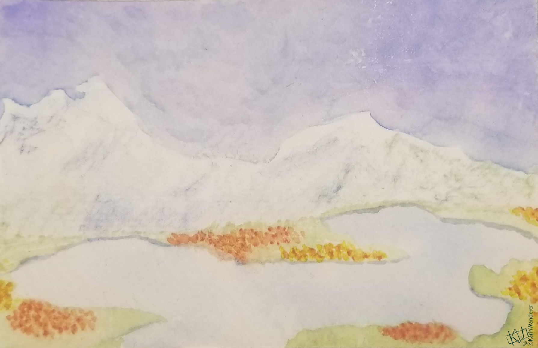 Watercolor Ghibli landscape