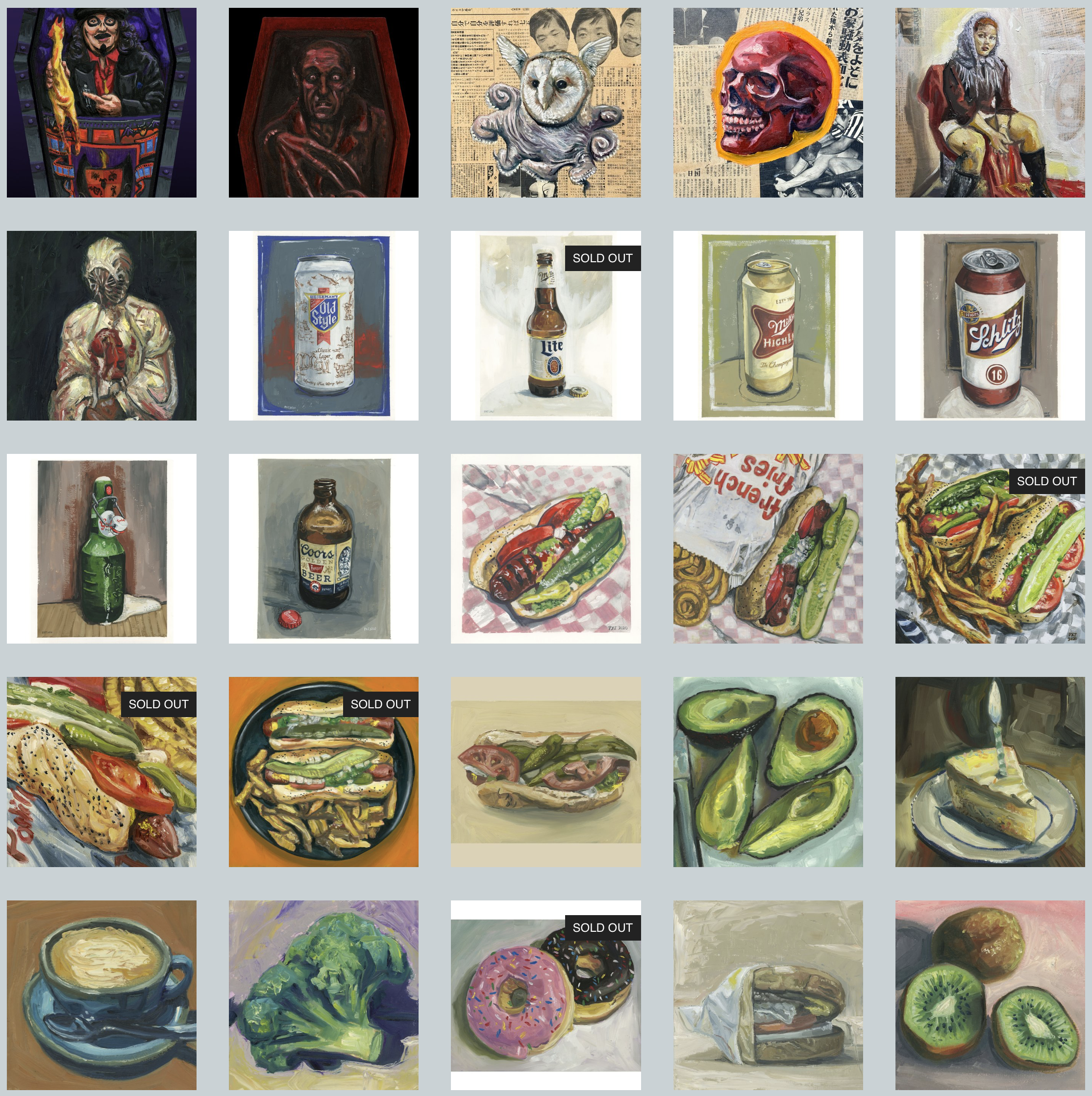 A view of some of the many original paintings I have for sale