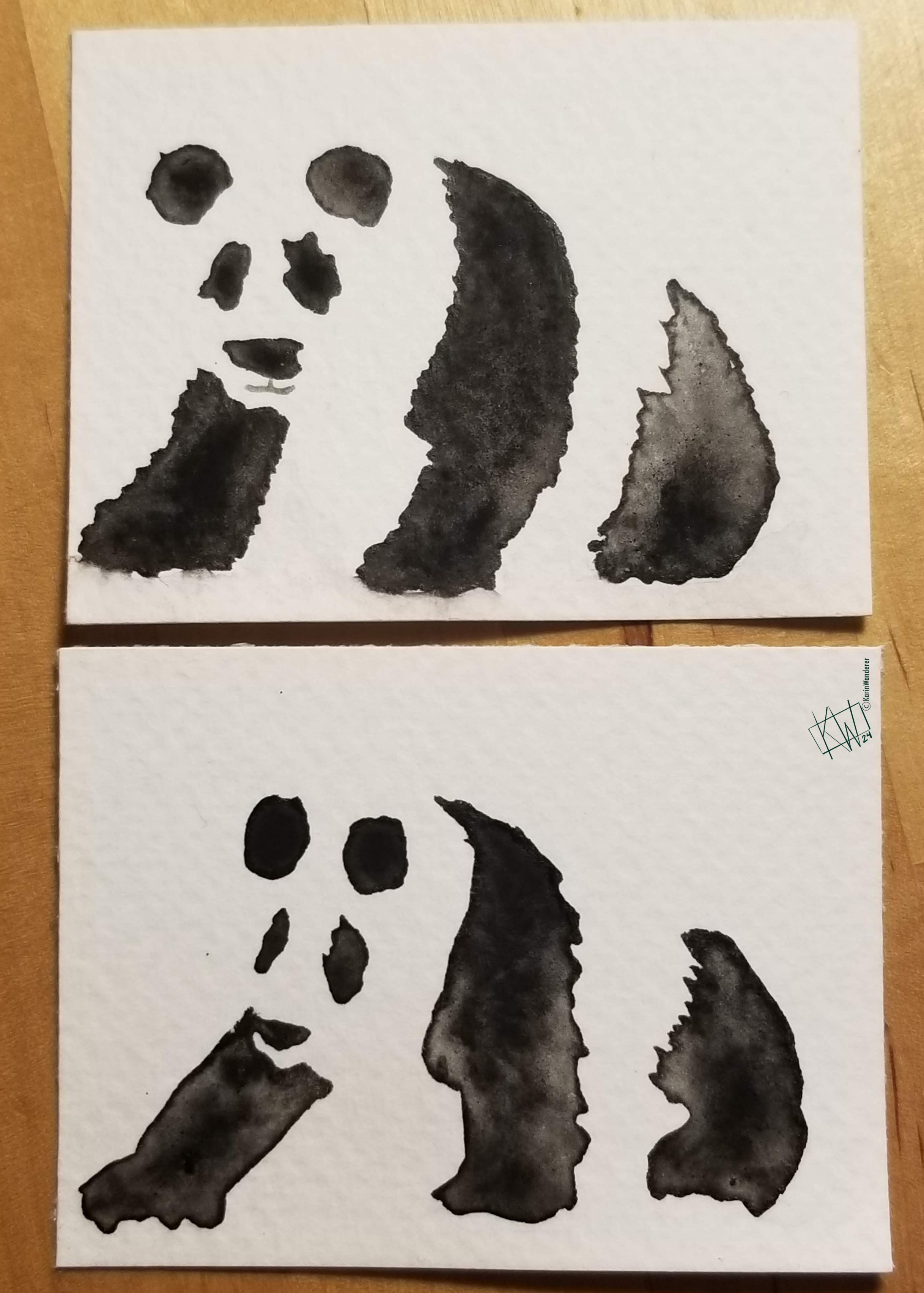 Minimalist watercolor pandas!