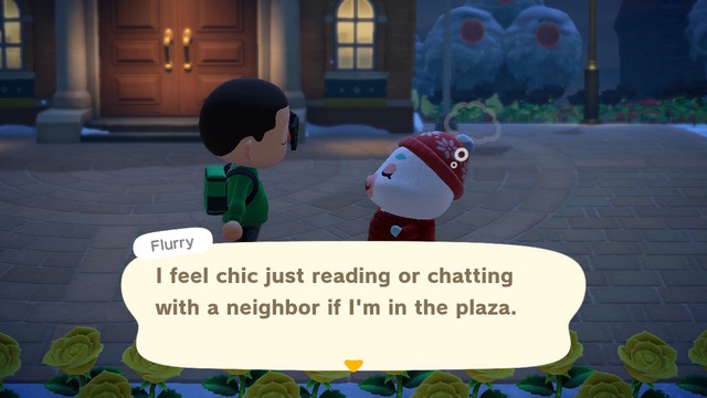 Hell yeah
Transcript:
Flurry: I feel chic just reading or chatting with a neighbor if I'm in the plaza.