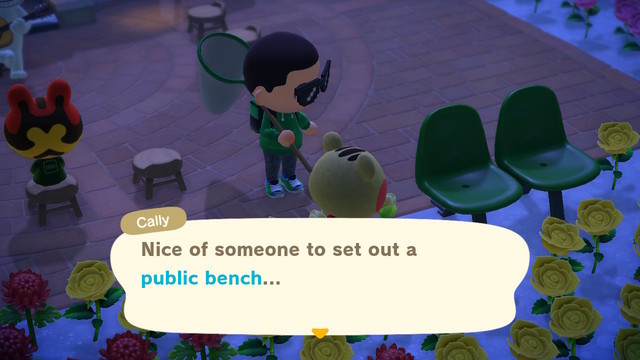 That was me
Transcript:
Cally: Nice of someone to set out a public bench...