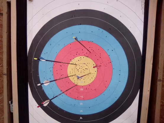 Arrows into a target.