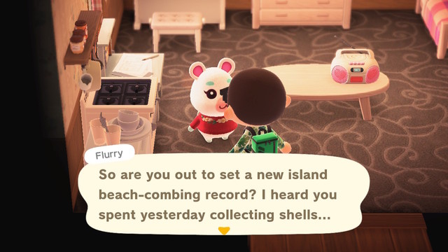 I shore did
Transcript:
Flurry: So are you out to set a new island beach-combing record? I heard you spent yesterday collecting shells...