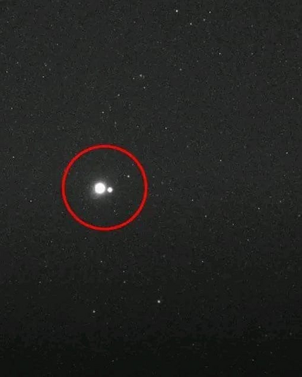 Earth and Moon from Mercury captured by NASA's MESSENGER spacecraft.