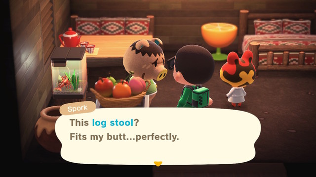 You must have a very round butt
Transcript:
Spork: This log stool?
Fits my butt... perfectly.