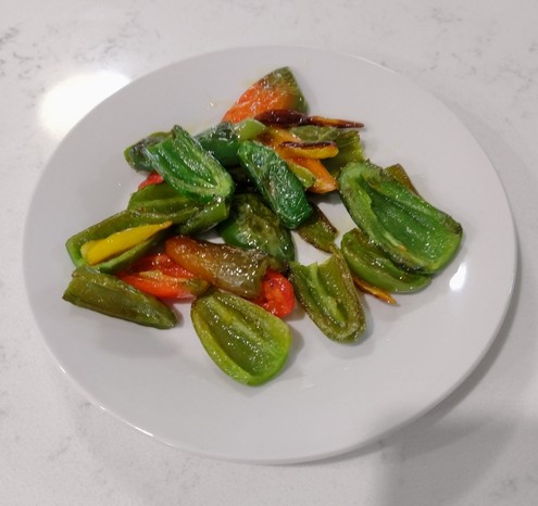 Fried Chilies on a plate.