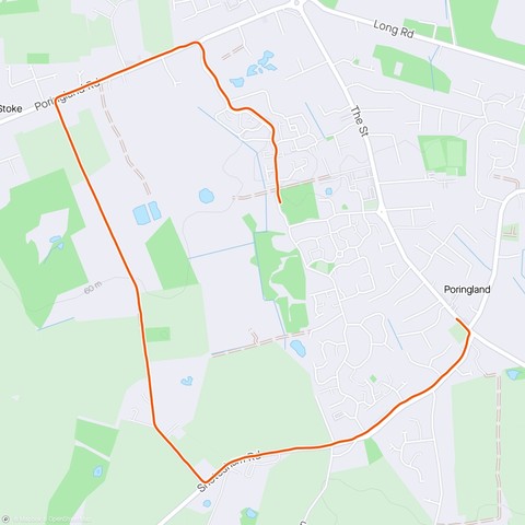 Map of a running route 