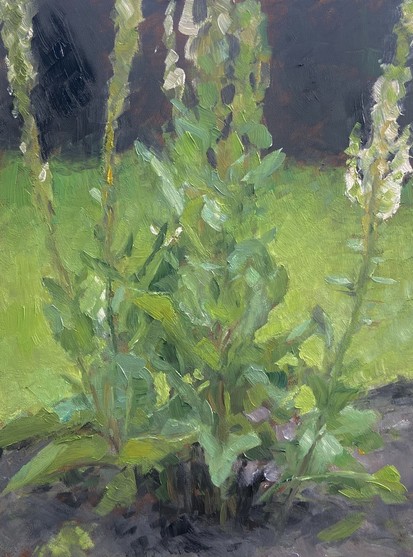 Oilpainting of a plant that has very green leaves