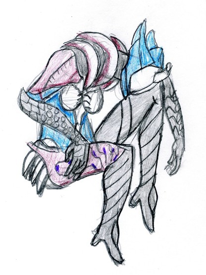 Pencil drawing of the Warframe 