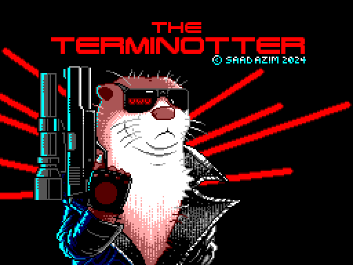 A pixel art parody of the 1984 poster for the movie 